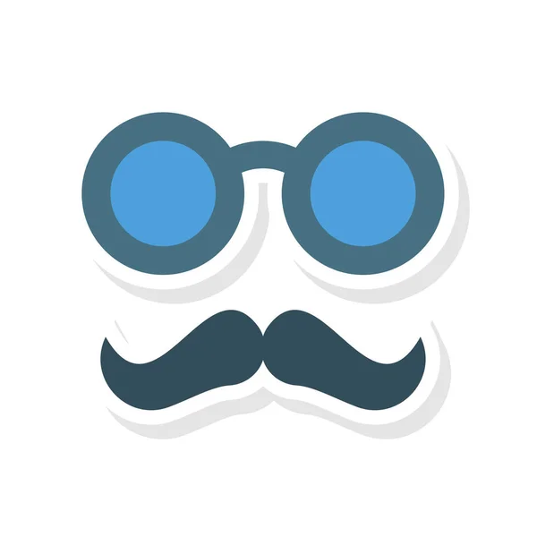 Glasses Mustache Circus Vector Illustration — Stock Vector