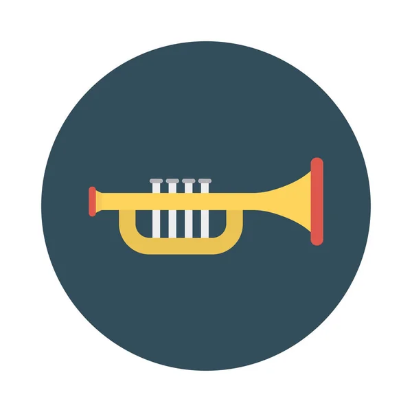 Trompette Icône Plate Vecteur Illustration — Image vectorielle