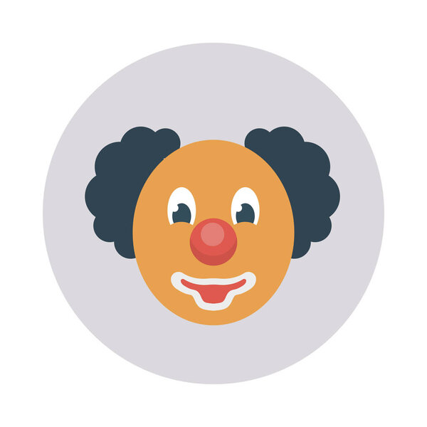 circus clown flat icon, vector, illustration