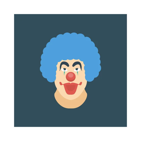 Circus Clown Platte Pictogram Vector Illustratie — Stockvector