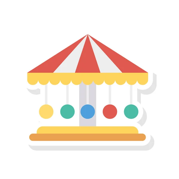 Circus Swing Flat Icon Vector Illustration — Stock Vector