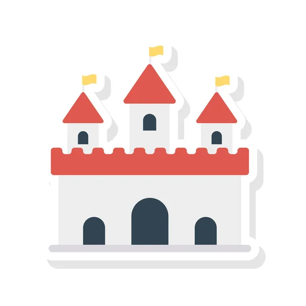 Castle Building Historical Vector Illustration — Stock Vector