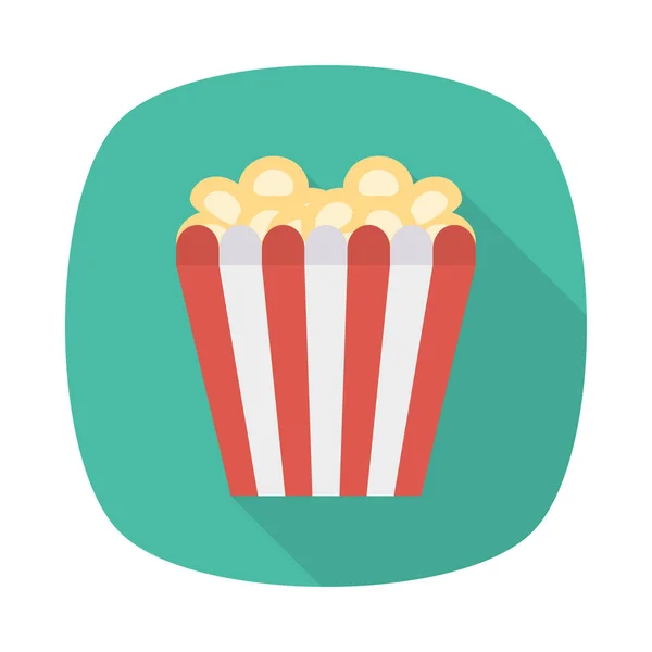 Popcorn Ploché Ikony Vektorová Ilustrace — Stockový vektor