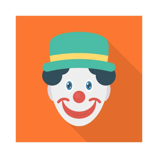 Clown Circo Icona Piatta Vettore Illustrazione — Vettoriale Stock