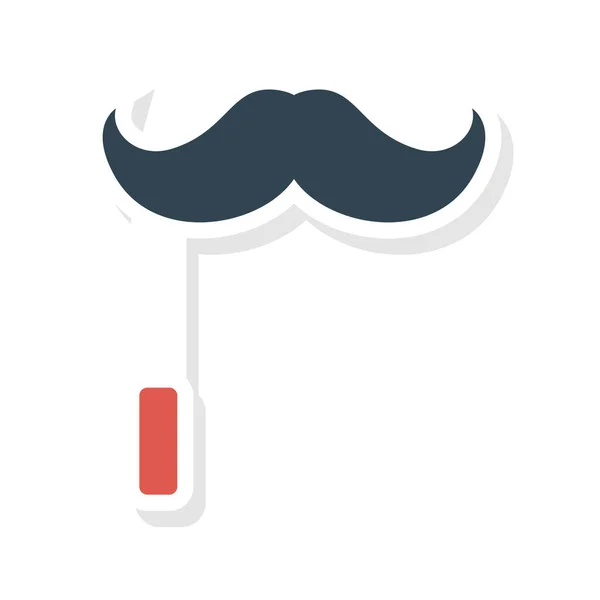 Carnaval Decorativo Bigote Icono Plano Vector Ilustración — Archivo Imágenes Vectoriales