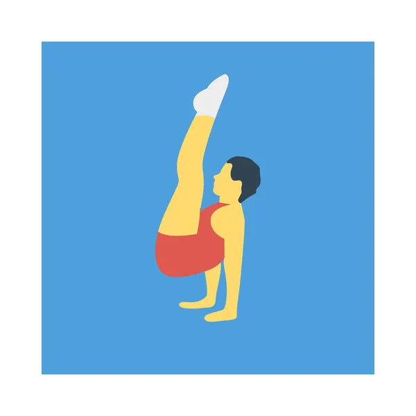 Platte Pictogram Van Circus Acrobaat Vector Illustratie — Stockvector