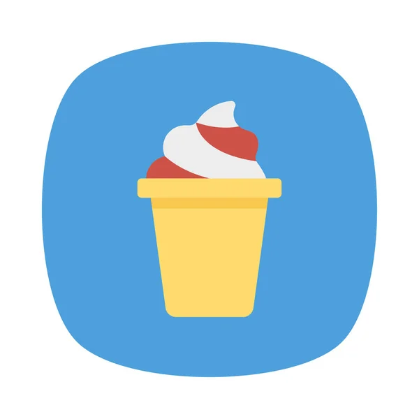 Ice Cream Flat Icon Vector Illustration — Stock Vector