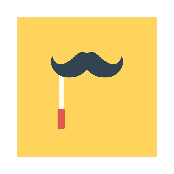 Carnaval Decorativo Bigote Icono Plano Vector Ilustración — Archivo Imágenes Vectoriales