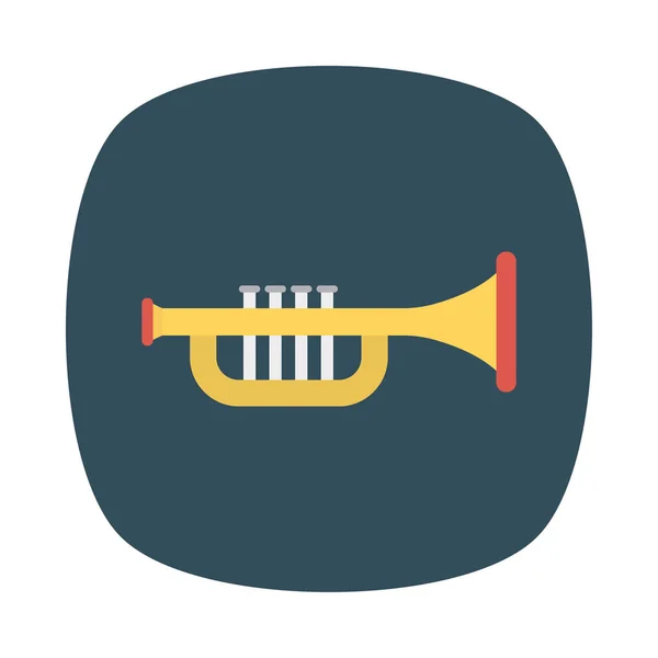 Trumpet Flat Ikonen Vektor Illustration — Stock vektor