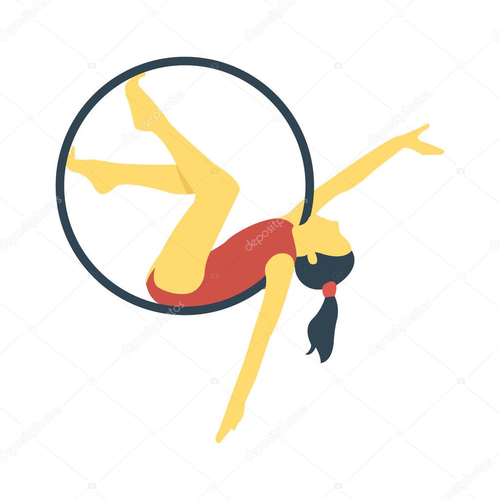 circus acrobat flat icon, vector, illustration
