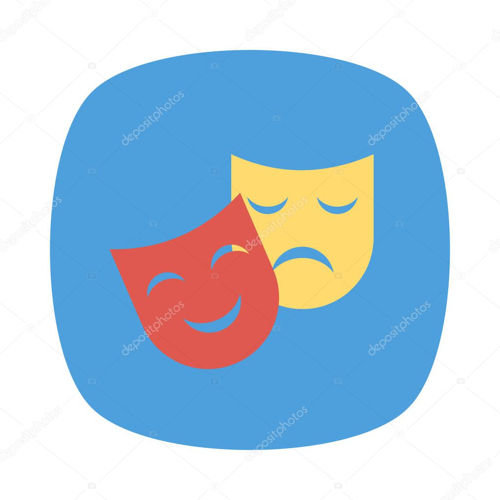 carnival  masks flat icon, vector, illustration