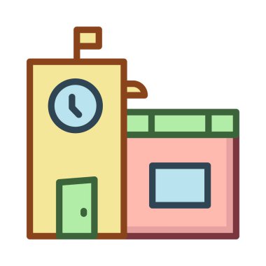 okul binası Plaza vektör çizim 