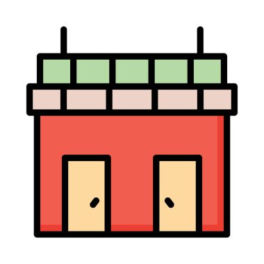 vektör çizim bina mağaza dükkan 