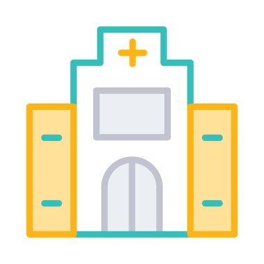 Hastane Klinik eczane vektör çizim 