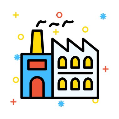 Fabrika sanayi tesisi vektör çizim 