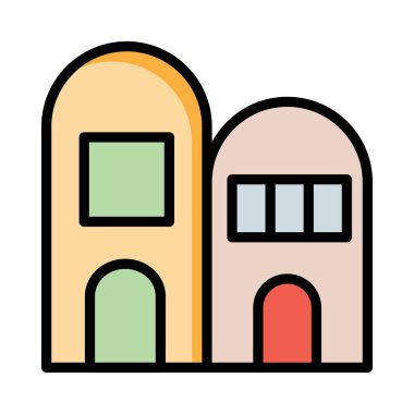 Otel vektör çizim apartman binası 