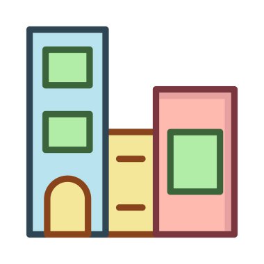 Ofis vektör çizim apartman binası 