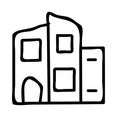 vektör çizim Apartman Bina plaza 