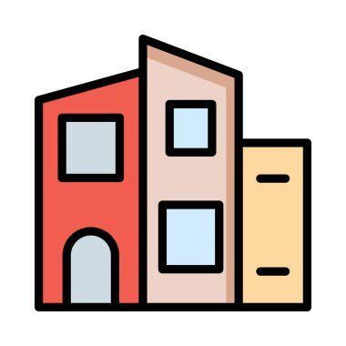 vektör çizim Apartman Bina plaza 