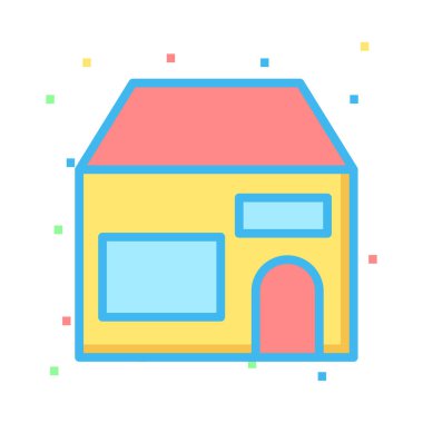 vektör çizim bina mağaza dükkan 