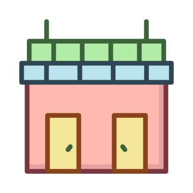 vektör çizim bina mağaza dükkan 