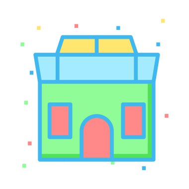 Otel Motel vektör çizim Binası 