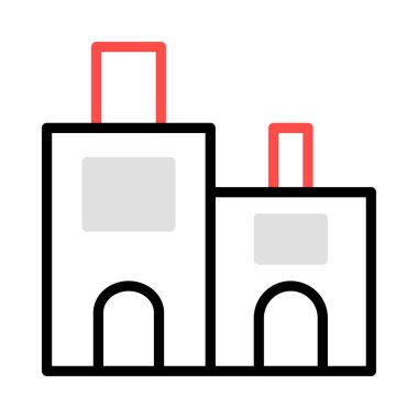 ev cephe motel vektör çizim 