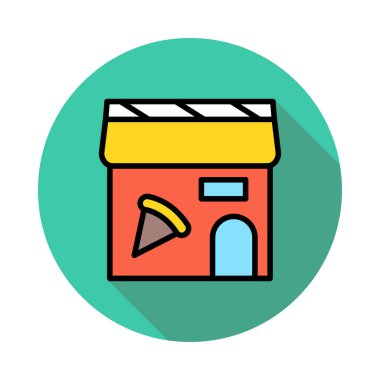 Hotel pizza dükkanı vektör çizim 