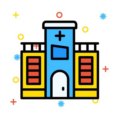 Hastane Klinik eczane vektör çizim 