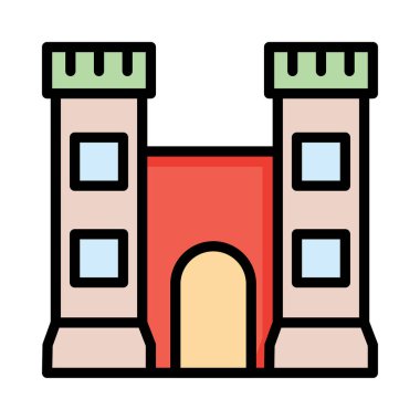 kale bastion kule vektör çizim 