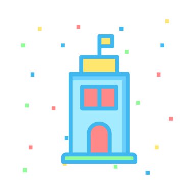 okul binası Plaza vektör çizim 