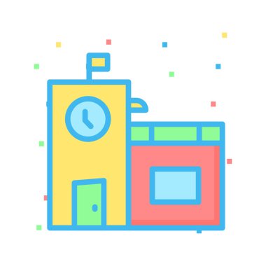 okul binası Plaza vektör çizim 