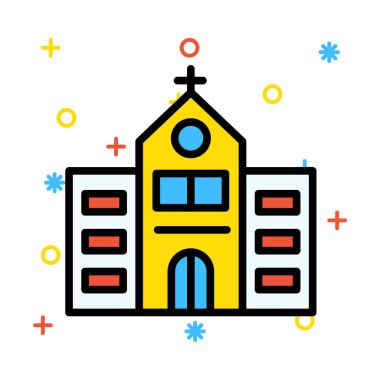 Kilise Katolik buidling vektör çizim 