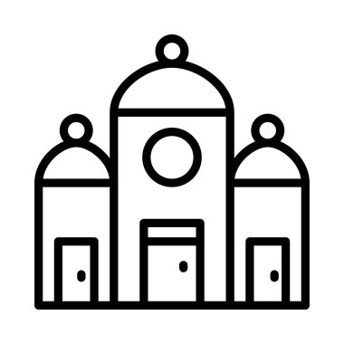 Cami bina dini vektör çizim 