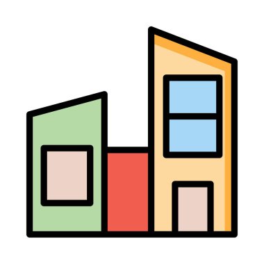 Plaza yapı konut vektör çizim 