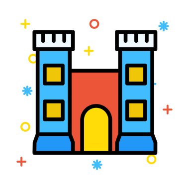 kale bastion kule vektör çizim 