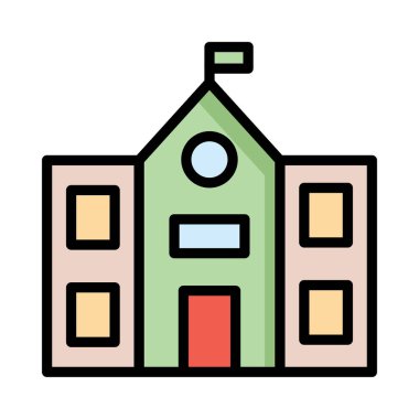 okul bayrak vektör çizim Binası 