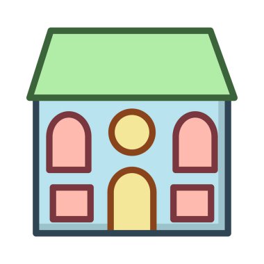 Okul house hostel vektör çizim 