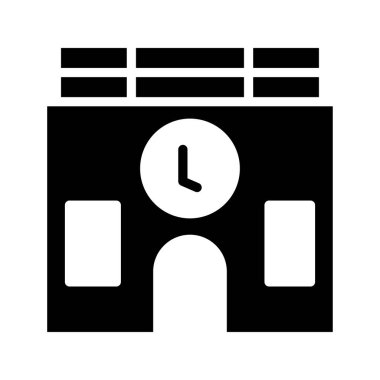 Okul saat vektör çizim Binası 