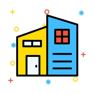 Daire ofis ev vektör çizim 