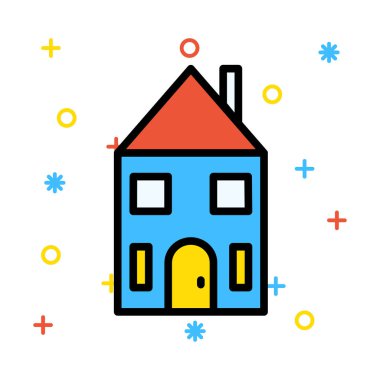 Ev Konut cephe vektör çizim 