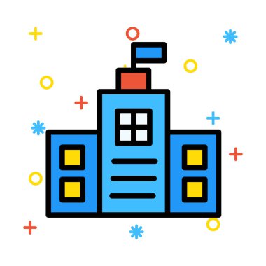 Hotel plaza vektör çizim oluşturma 