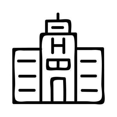 Vektör çizim Bina otel motel 