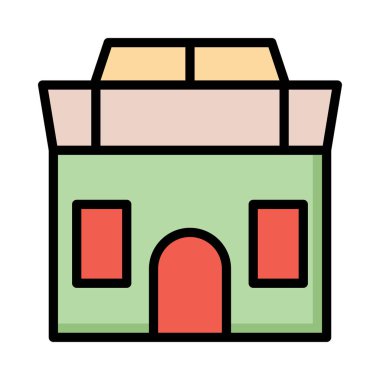 Otel Motel vektör çizim Binası 