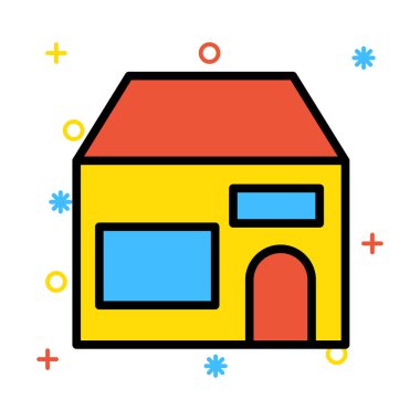 vektör çizim bina mağaza dükkan 