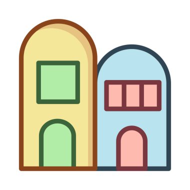 Otel vektör çizim apartman binası 