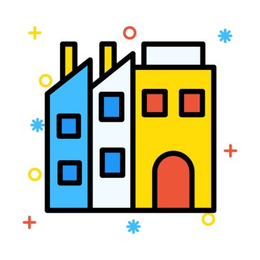 Bina alışveriş merkezi plaza vektör çizim 