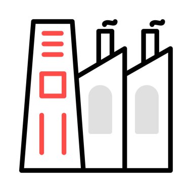 vektör çizim Bina Fabrika Sanayi 