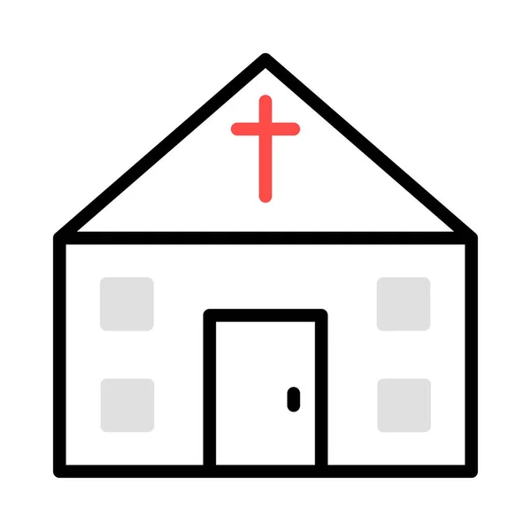 Igreja Construção Católica Vetor Ilustração — Vetor de Stock