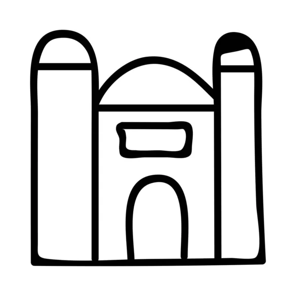 Mezquita Edificio Religioso Vector Ilustración — Archivo Imágenes Vectoriales